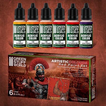 Greenstuffworld artistic coulours red paint set