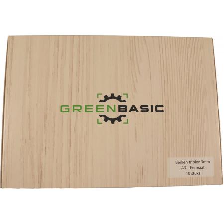 Greenbasic® - berken triplex 3mm A3 formaat 10 stuks, Berken triplex 3mm - Greenbasic®