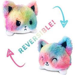 Grolla - Rainbow Cat knuffeldier - Pluche kat dubbelzijdig flip zachte omkeerbare regenboog kat