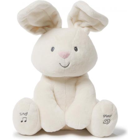 Baby GUND Flora The Bunny geanimeerd pluche knuffeldier speelgoed, crème, 30 cm, Nederlands gesproken