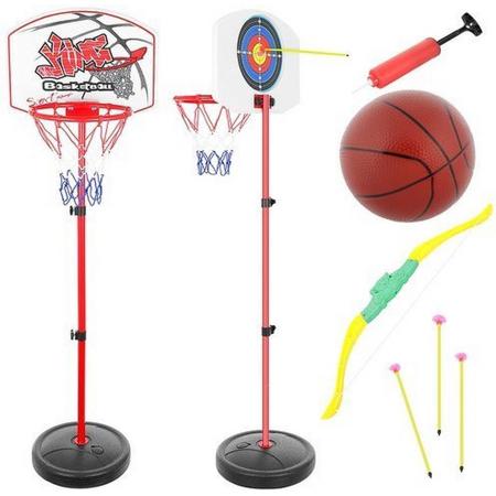 Basketbal set - Kinderbasketbal - Inclusief basketbal en pomp - Inclusief pijl en boog - Speelgoed pijl en boog - Basketbal standaard - XL set - NEW LINE - LIMITED EDITION