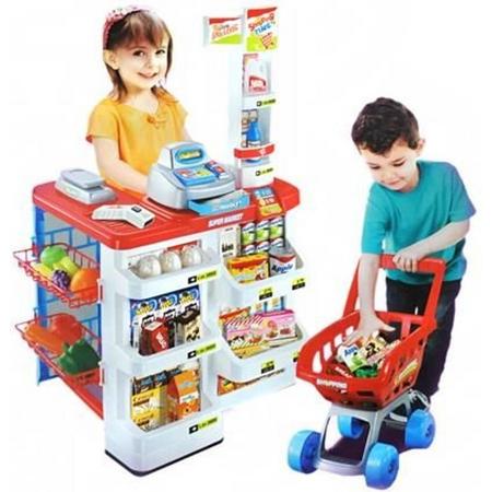 Speelgoed supermarkt - Speelgoed winkelmandje - Supermarkt - Winkelmandje - Speelgoed kassa - XXL speelgoed supermarkt - Nep geld - NEW MODEL - LIMITED EDITION