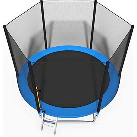 Trampoline - Buiten trampoline - XL trampoline - Sports Trampoline blauw 252 cm met net en ladder tot 100 KG - Springkussen - PRO LINE - LIMITED EDITION