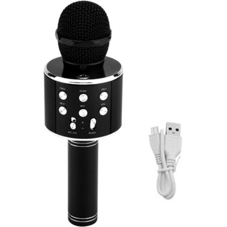 Magic karaoke microfoon draadloos met speaker - zwart