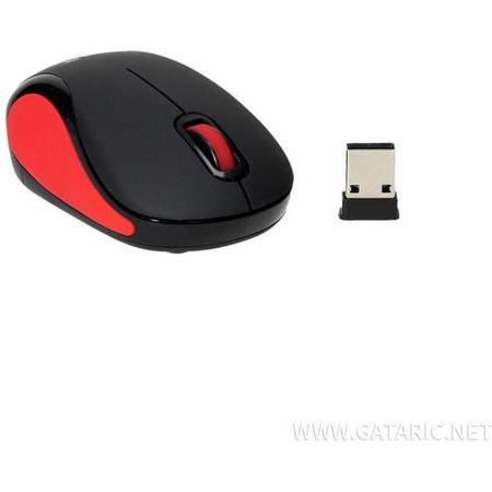 Havit draadloze mini muis -10 meter bereik - 2.4ghz - zwart/rood