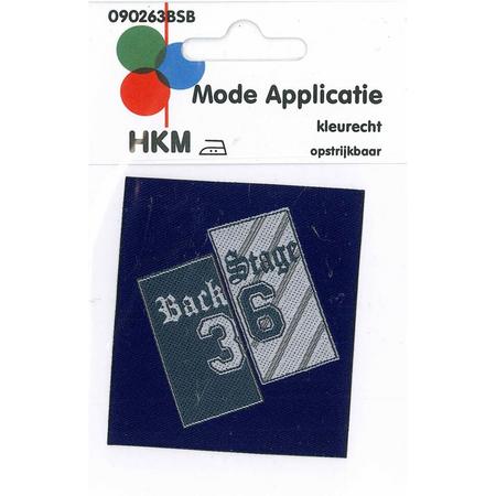 HKM APPLICATIE LABEL BACK STAGE 3 6 OPSTRIJKBAAR - 5 STUKS 6.5 X 7 CM.