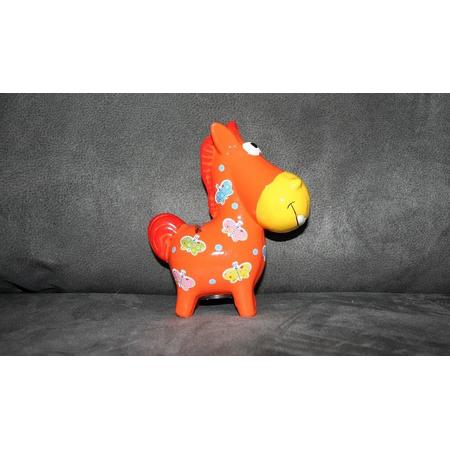 HKM spaarpot Funny Horses - staand - oranje