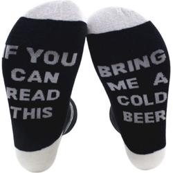 Bier Sokken - One Size Fits All - If you can read this bring me a beer - Sokken met tekst - Beer Socks - Bier Accesoires - Biersokken - Grappige sokken - Sinterklaas cadeau / Kerstcadeau