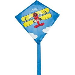 Invento eenlijnskindervlieger Mini Eddy Biplane 30 cm blauw