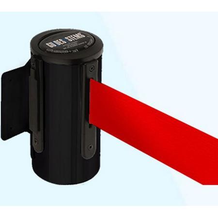 Wandcassette zwart met 4 mtr. Rood lint wandclip los te bestellen