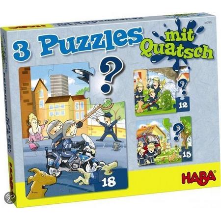 3 Grappige puzzels  - Politie, brandweer & co.