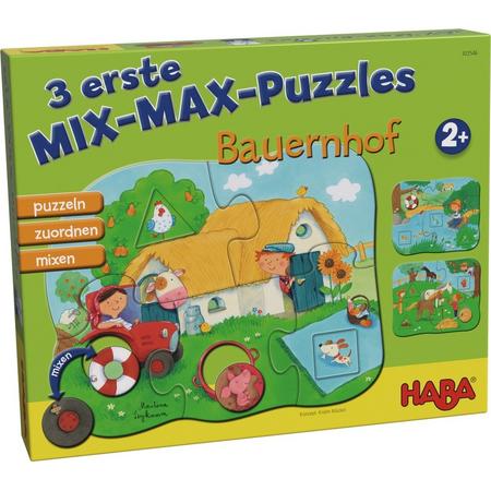 Haba Mix-max-kinderpuzzels Boerderij 4-delig De