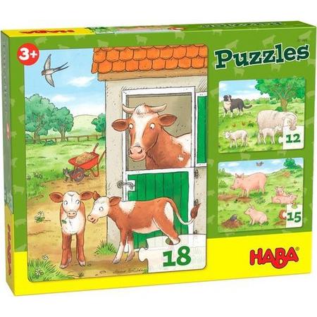 Haba Puzzels Jonge boerderijdieren