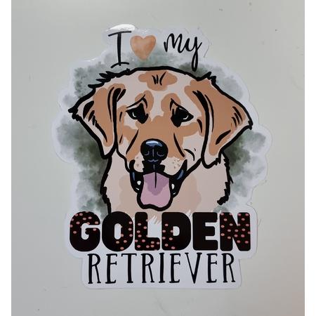 I Love My Golden Retriever Sticker