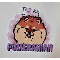 I Love My Pomerian - Pomeranian Sticker