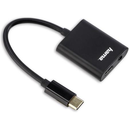 Hama 00187206 kabeladapter/verloopstukje USB-C 3.5 mm / USB-C Zwart