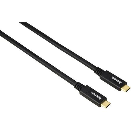 Hama 1m, 2xUSB3.1-C 1m USB C USB C Mannelijk Mannelijk Zwart USB-kabel