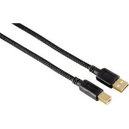 Hama 20180 1.5m USB A USB B Mannelijk Mannelijk Zwart USB-kabel