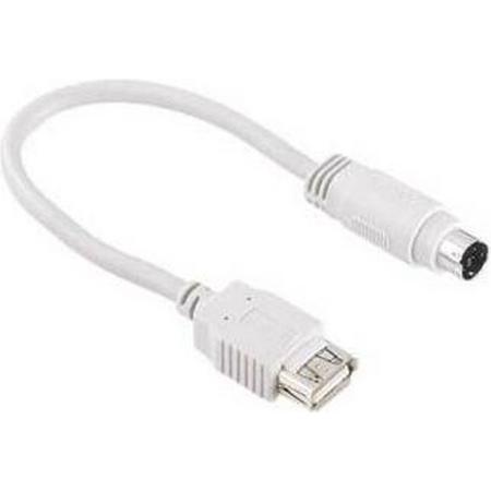 Hama Adapter/Converter USB-PS/2, Grey USB-kabel 0,15 m USB A Grijs