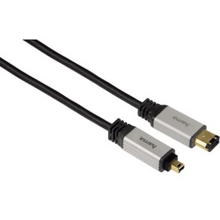 Hama FireWire Cable, 4-pin IEEE1394a Plug - 6-pin Plug, 2 m