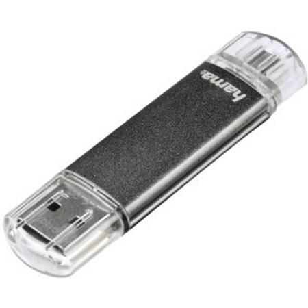Hama Laeta Twin 8GB USB 2.0 Capacity Grijs USB flash drive