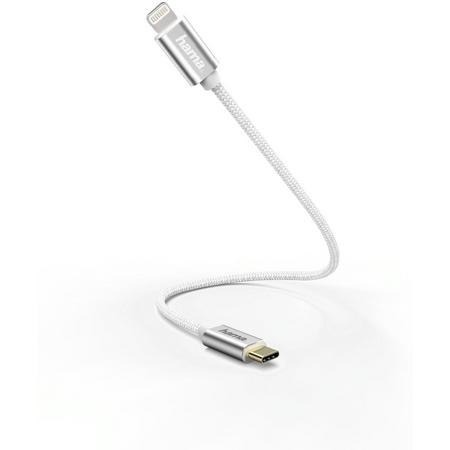 Hama Snellaad-/gegevenskabel, USB-C - Lightning, 0,2 m, wit