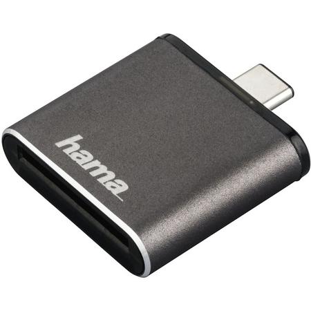 Hama USB 3.1-kaartlezer, SD UHS-II, USB 3.1 Type-C, grijs