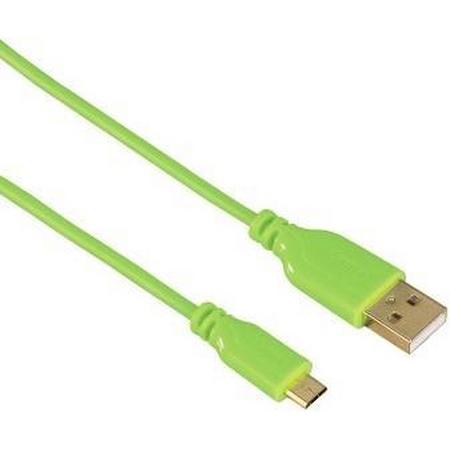 Hama USB A - Micro-USB B M/M 0.75m USB-kabel 0,75 m 2.0 Groen