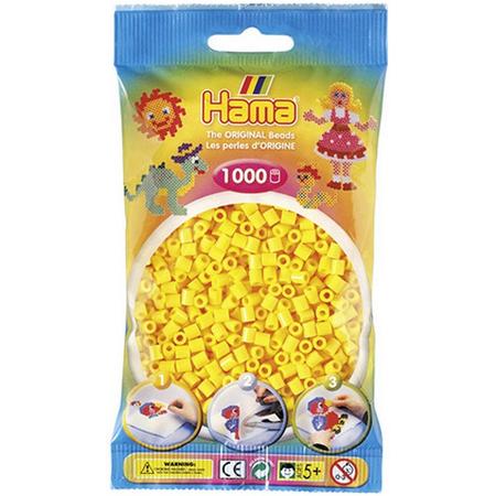 Hama strijkkralen helder geel zakje met 1.000 stuks
