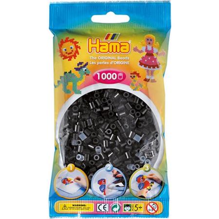 Hama strijkkralen zwart, zakje met 1.000 stuks