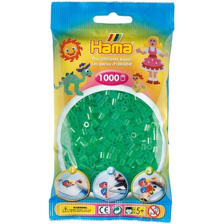 Strijkkralen Hama 1000 Stuks Groen Doorzichtig
