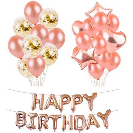 Feestpakket Happy Birthday met confetti ballonnen