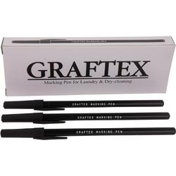 Textielstift Graftex - Zwarte wasserij pennen - 12 stuks