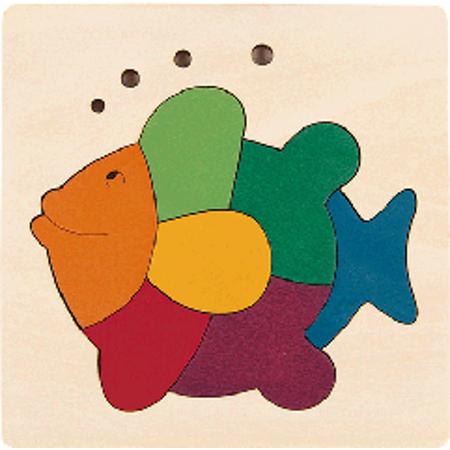 Houten puzzel regenboog vis