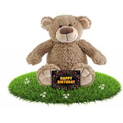 Verjaardag knuffel beer - 40 cm - incl. gratis verjaardagskaart