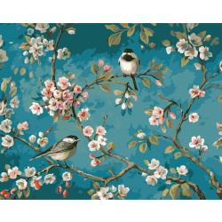 Happy Painter® Diamond Painting volwassenen dieren - Vrolijke vogels en bloemen - 30x40cm