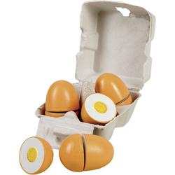 Happy People - Houten eieren in kartonnen doos