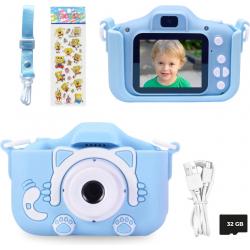 Happy Child® Digitale Kindercamera met 32GB SD-kaart – Fototoestel voor Kinderen – Nederlandstalig – Blauw