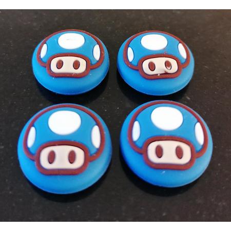 4x Thumb grips - Blauwe Toad - Super Mario - Nintendo Switch