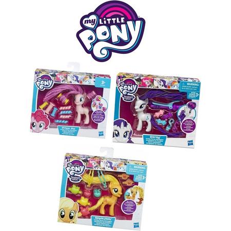 My Little Pony Twisty Twirly speelfiguren - Pinkie Pie - Rarity - Applejack - Voordeelverpakking