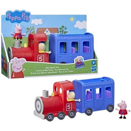 PEPPA PIG - Peppas Avonturen - Miss Rabbits Train - Rollend en afneembaar peuterspeelgoed met 2 figuren, vanaf 3 jaar