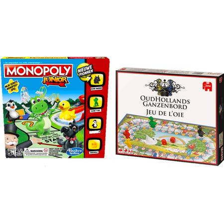 Spelvoordeelset Ganzenbord NL/FR - Bordspel & Monopoly Junior - Bordspel