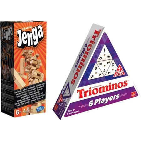 Spelvoordeelset Triominos 6 player & Jenga Classic - Gezelschapsspel
