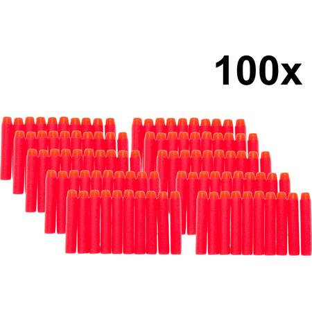 100x Kogels voor Nerf series Blasters Nerf bullets 7.2x1.2cm / Rood / HaverCo