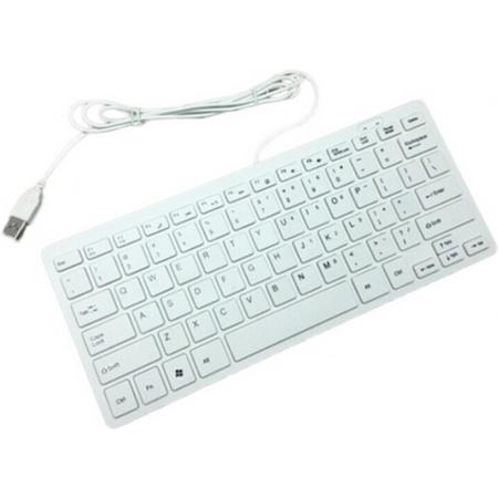 Keyboard MINI bedraad QWERTY toetsenbord USB-aansluiting / Wit met witte toetsen
