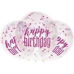 Haza Original Ballon Happy Birthday Meisjes 30 Cm Latex 6 Stuks