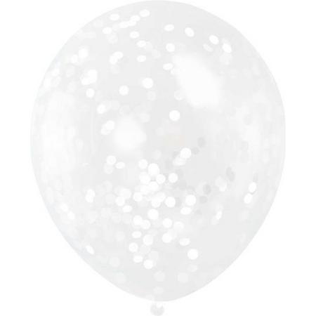 Haza Original Ballonnen Confetti 30 Cm 6 Stuks Wit