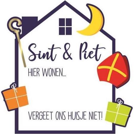 Haza Original Raambord Sint & Piet Junior 50 Cm Papier Wit