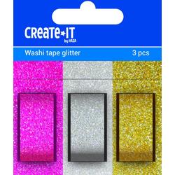 Haza Original Washi-tape Create It - Glitter 15 Mm 3 Rollen