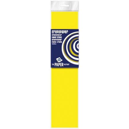 10x Crepe papier plat neon geel 250 x 50 cm - Knutselen met papier - Knutselspullen
